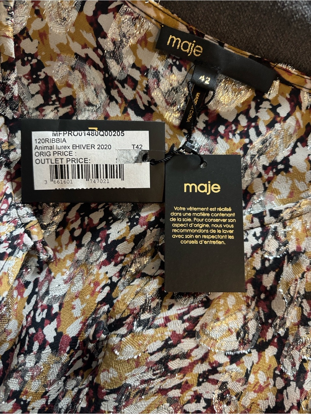 Maje Size 42 New Dress with Tags